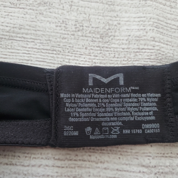 Maidenform soft pink abd black lace pushup bra. Size 36C - Picture 8 of 9